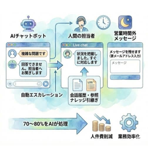 エスカレーション＆メッセージ機能