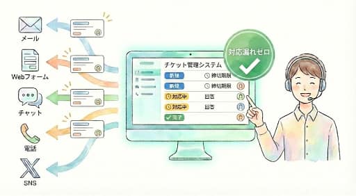 自動チケット化で「対応漏れゼロ」